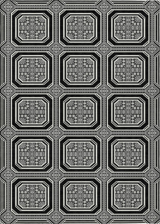 Piper Looms Chantille Geometric ACN1452 Black Machine Washable Area Rug main image