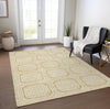 Piper Looms Chantille Geometric ACN1455 Gold Machine Washable Area Rug Lifestyle Image Feature