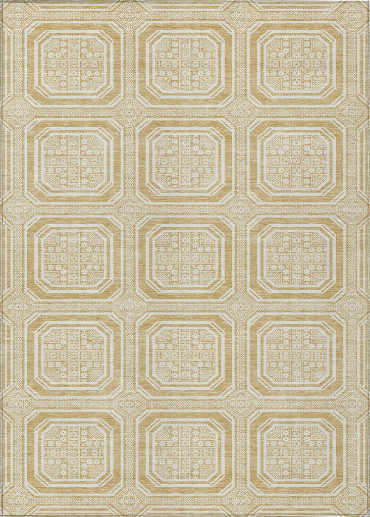 Piper Looms Chantille Geometric ACN1455 Gold Machine Washable Area Rug main image