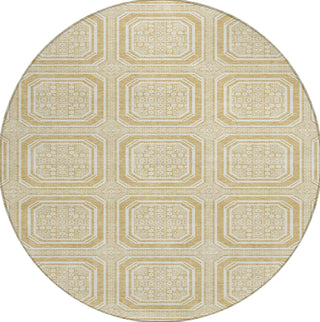 Piper Looms Chantille Geometric ACN1455 Gold Machine Washable Area Rug Round Main Image