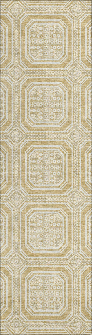 Piper Looms Chantille Geometric ACN1455 Gold Machine Washable Area Rug Runner Main Image