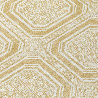 Piper Looms Chantille Geometric ACN1455 Gold Machine Washable Area Rug Swatch Image