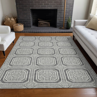 Piper Looms Chantille Geometric ACN1456 Gray Machine Washable Area Rug Lifestyle Image Feature