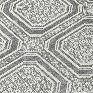 Piper Looms Chantille Geometric ACN1456 Gray Machine Washable Area Rug Swatch Image