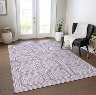 Piper Looms Chantille Geometric ACN1457 Lavender Machine Washable Area Rug Lifestyle Image Feature