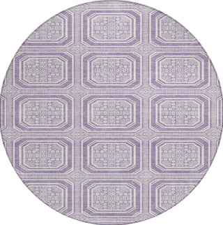Piper Looms Chantille Geometric ACN1457 Lavender Machine Washable Area Rug Round Main Image
