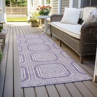 Piper Looms Chantille Geometric ACN1457 Lavender Machine Washable Area Rug Runner Outdoor Lifestyle Image Feature