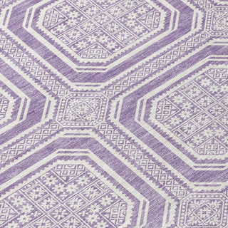 Piper Looms Chantille Geometric ACN1457 Lavender Machine Washable Area Rug Swatch Image