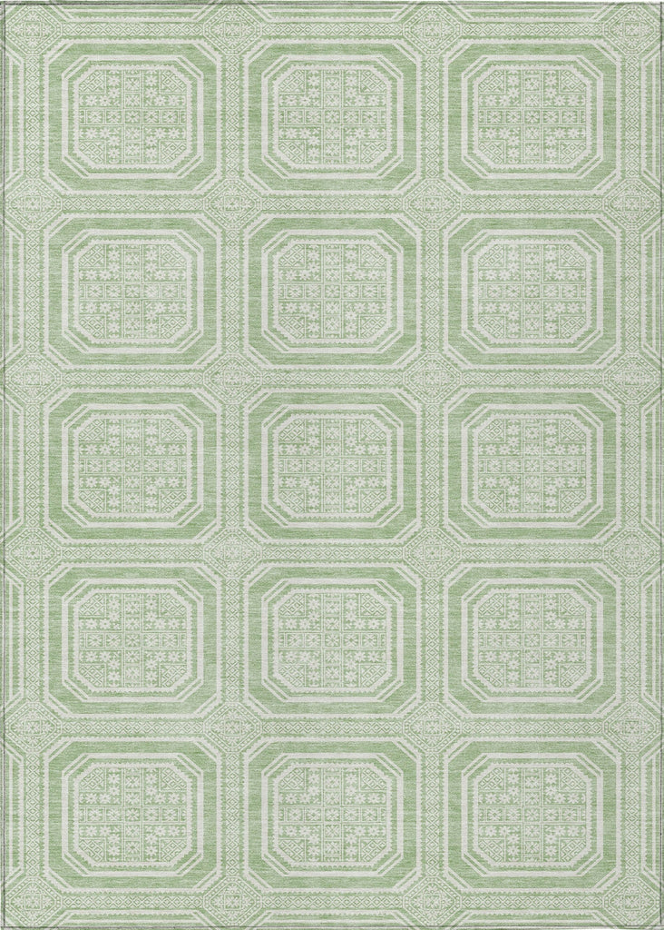 Piper Looms Chantille Geometric ACN1458 Mint Machine Washable Area Rug main image