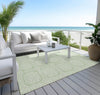 Piper Looms Chantille Geometric ACN1458 Mint Machine Washable Area Rug Outdoor Lifestyle Image Feature