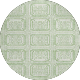 Piper Looms Chantille Geometric ACN1458 Mint Machine Washable Area Rug Round Main Image