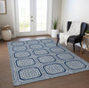 Piper Looms Chantille Geometric ACN1459 Navy Machine Washable Area Rug Lifestyle Image Feature
