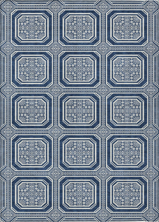 Piper Looms Chantille Geometric ACN1459 Navy Machine Washable Area Rug main image