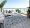 Piper Looms Chantille Geometric ACN1459 Navy Machine Washable Area Rug Outdoor Lifestyle Image Feature
