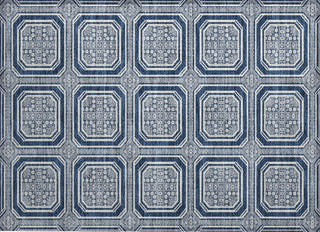 Piper Looms Chantille Geometric ACN1459 Navy Machine Washable Area Rug Scatter Main Image