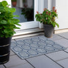 Piper Looms Chantille Geometric ACN1459 Navy Machine Washable Area Rug Scatter Outdoor Lifestyle Image Feature
