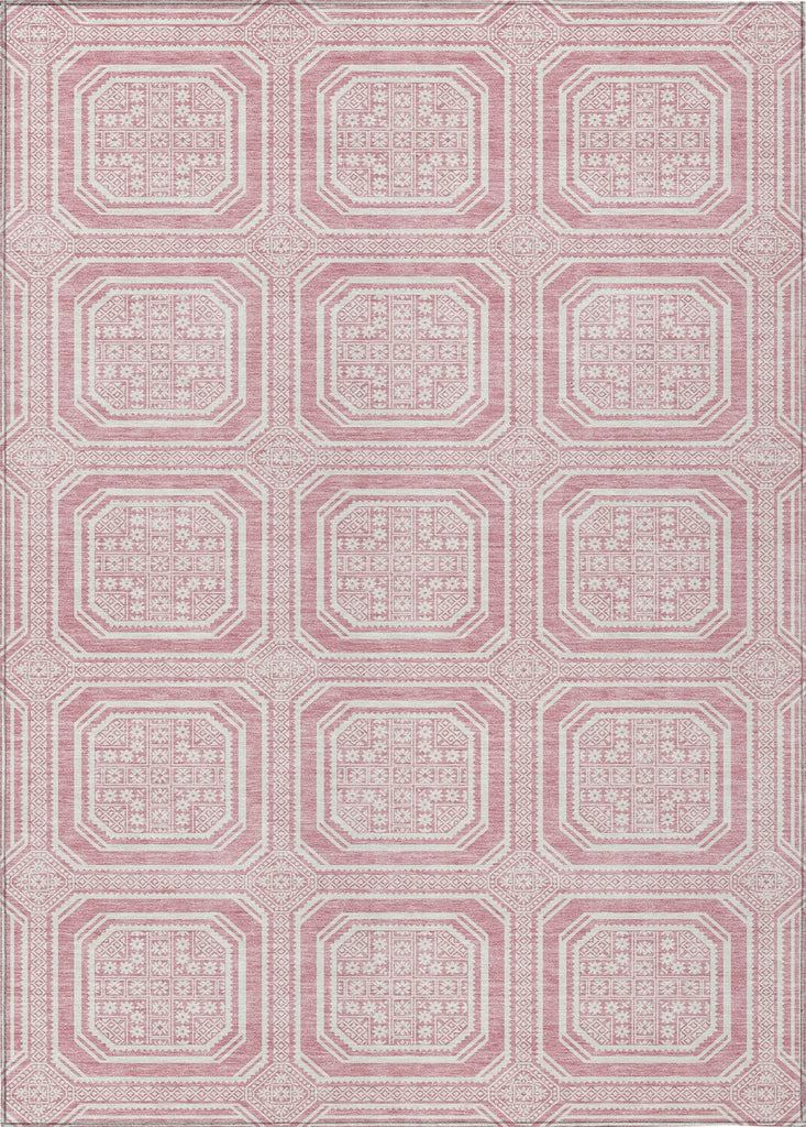 Piper Looms Chantille Geometric ACN1461 Pink Machine Washable Area Rug main image