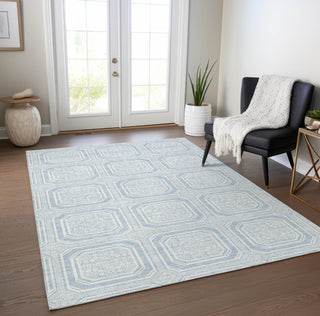 Piper Looms Chantille Geometric ACN1462 Sky Machine Washable Area Rug Lifestyle Image Feature