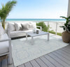 Piper Looms Chantille Geometric ACN1462 Sky Machine Washable Area Rug Outdoor Lifestyle Image Feature