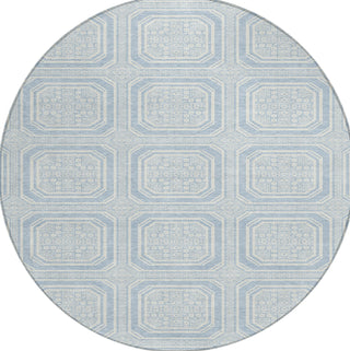 Piper Looms Chantille Geometric ACN1462 Sky Machine Washable Area Rug Round Main Image