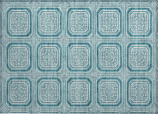 Piper Looms Chantille Geometric ACN1463 Teal Machine Washable Area Rug Scatter Main Image