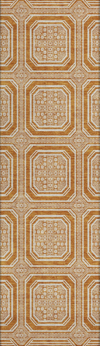 Piper Looms Chantille Geometric ACN1464 Terracotta Machine Washable Area Rug Runner Main Image