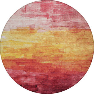 Piper Looms Chantille Stripes ACN1465 Blush Machine Washable Area Rug Round Main Image