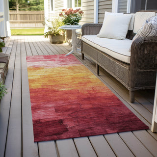Piper Looms Chantille Stripes ACN1465 Blush Machine Washable Area Rug Runner Outdoor Lifestyle Image Feature