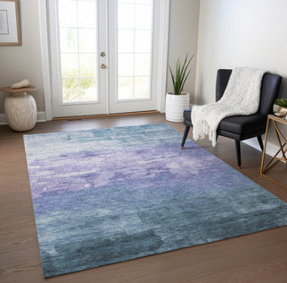Piper Looms Chantille Stripes ACN1466 Denim Machine Washable Area Rug Lifestyle Image Feature