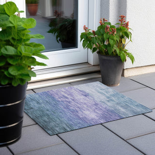 Piper Looms Chantille Stripes ACN1466 Denim Machine Washable Area Rug Scatter Outdoor Lifestyle Image Feature