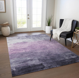 Piper Looms Chantille Stripes ACN1469 Lavender Machine Washable Area Rug Lifestyle Image Feature