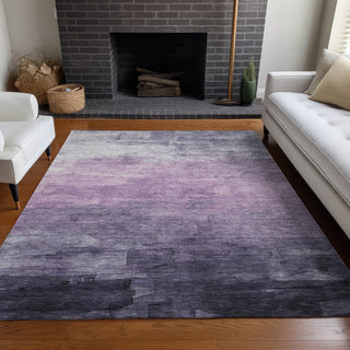 Piper Looms Chantille Stripes ACN1469 Lavender Machine Washable Area Rug Lifestyle Image Feature