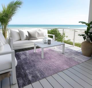 Piper Looms Chantille Stripes ACN1469 Lavender Machine Washable Area Rug Outdoor Lifestyle Image Feature