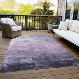 Piper Looms Chantille Stripes ACN1469 Lavender Machine Washable Area Rug Outdoor Lifestyle Image Feature