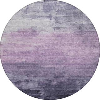 Piper Looms Chantille Stripes ACN1469 Lavender Machine Washable Area Rug Round Main Image