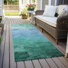 Piper Looms Chantille Stripes ACN1471 Teal Machine Washable Area Rug Runner Outdoor Lifestyle Image Feature