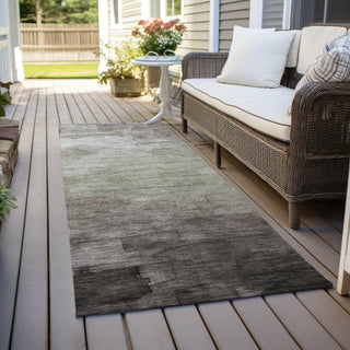 Piper Looms Chantille Stripes ACN1472 Taupe Machine Washable Area Rug Runner Outdoor Lifestyle Image Feature