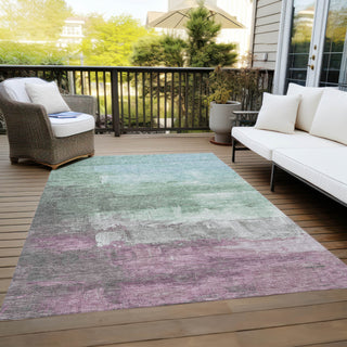Piper Looms Chantille Abstract ACN1473 Aloe Machine Washable Area Rug Outdoor Lifestyle Image Feature