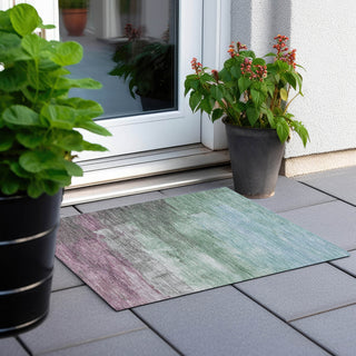Piper Looms Chantille Abstract ACN1473 Aloe Machine Washable Area Rug Scatter Outdoor Lifestyle Image Feature