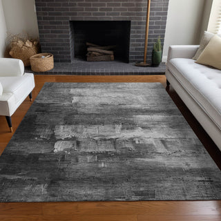 Piper Looms Chantille Abstract ACN1475 Gray Machine Washable Area Rug Lifestyle Image Feature