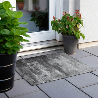 Piper Looms Chantille Abstract ACN1475 Gray Machine Washable Area Rug Scatter Outdoor Lifestyle Image Feature