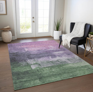 Piper Looms Chantille Abstract ACN1476 Lavender Machine Washable Area Rug Lifestyle Image Feature