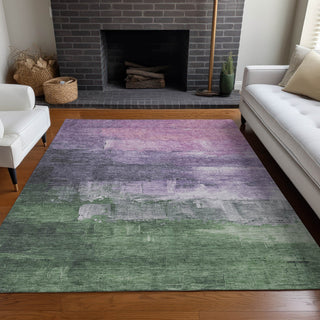 Piper Looms Chantille Abstract ACN1476 Lavender Machine Washable Area Rug Lifestyle Image Feature