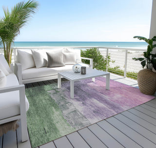 Piper Looms Chantille Abstract ACN1476 Lavender Machine Washable Area Rug Outdoor Lifestyle Image Feature