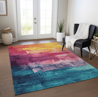 Piper Looms Chantille Abstract ACN1477 Merlot Machine Washable Area Rug Lifestyle Image Feature