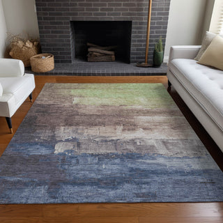 Piper Looms Chantille Abstract ACN1478 Mocha Machine Washable Area Rug Lifestyle Image Feature
