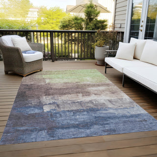 Piper Looms Chantille Abstract ACN1478 Mocha Machine Washable Area Rug Outdoor Lifestyle Image Feature