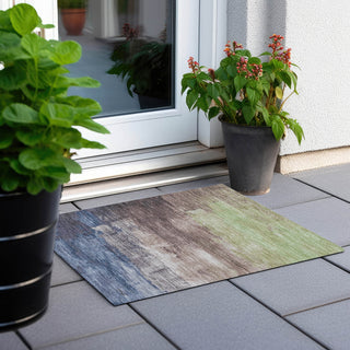 Piper Looms Chantille Abstract ACN1478 Mocha Machine Washable Area Rug Scatter Outdoor Lifestyle Image Feature