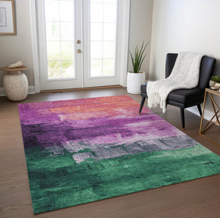 Piper Looms Chantille Abstract ACN1479 Purple Machine Washable Area Rug Lifestyle Image Feature
