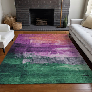 Piper Looms Chantille Abstract ACN1479 Purple Machine Washable Area Rug Lifestyle Image Feature